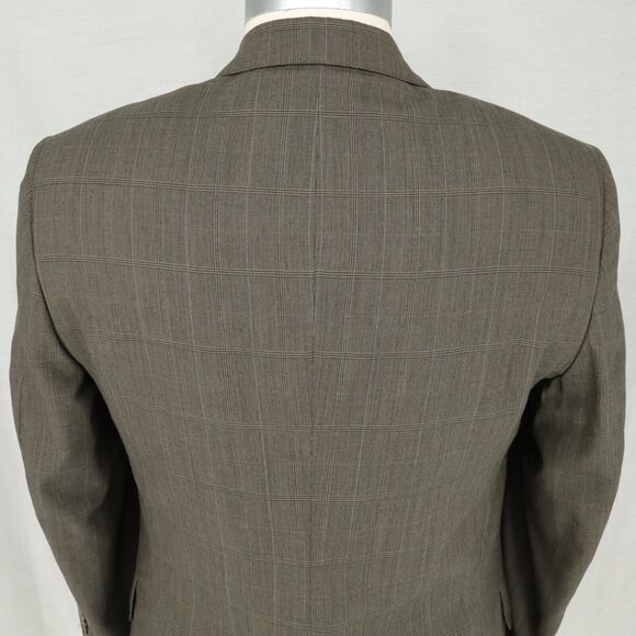Jos A Bank Sport Coat Mens 42R Brown Plaid Pure Wool Tweed Jacket Lined Blazer - Picture 9 of 16